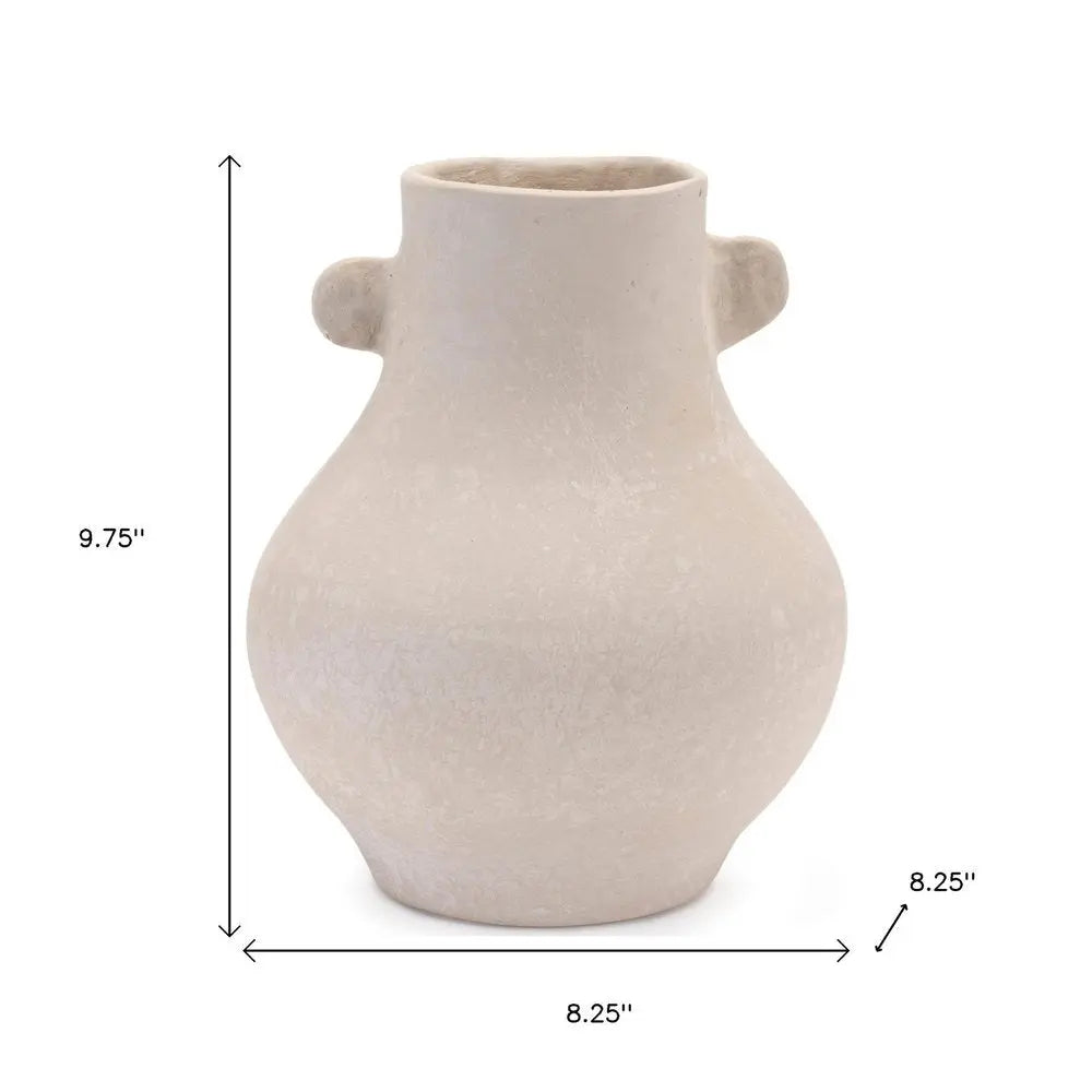 10" Beige Round Resin Urn - NOBLE HOME INTERIORS