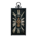 10" Black and Gold Metal and Glass Analog Vintage Style Crackle Wall Clock - NOBLE HOME INTERIORS