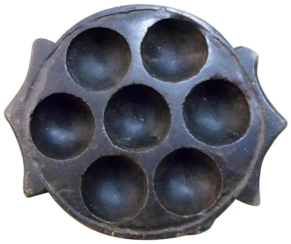 10" Black Cement Seven Tealight Round Candle Holder - NOBLE HOME INTERIORS