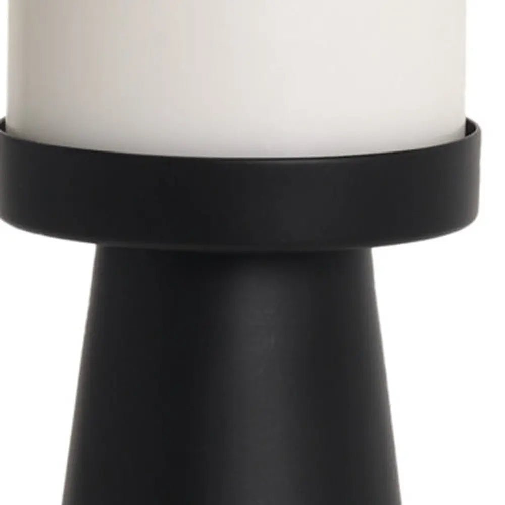 10" Black Metal Tabletop Pillar Candle Holder - NOBLE HOME INTERIORS