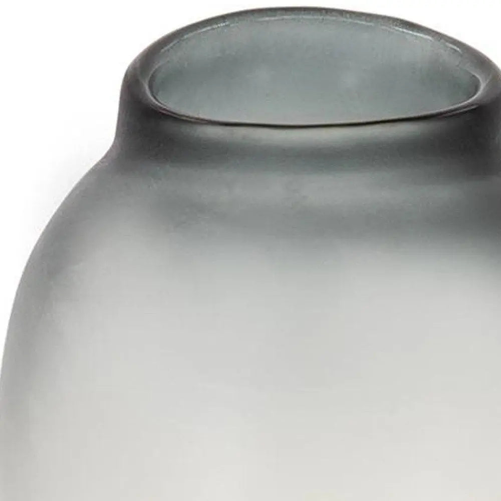 10" Charcoal And Orange Ombre Round Glass Table Vase - NOBLE HOME INTERIORS