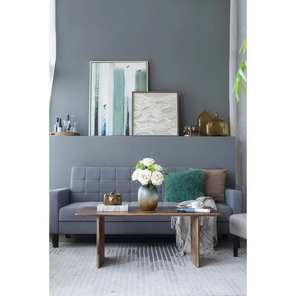 10" Charcoal And Orange Ombre Round Glass Table Vase - NOBLE HOME INTERIORS