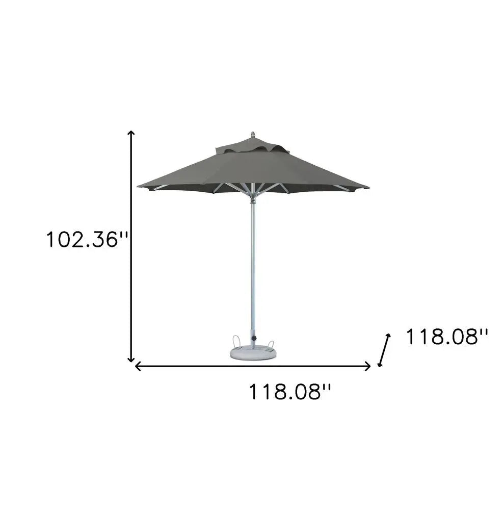 10' Charcoal Polyester Round Market Patio Umbrella - NOBLE HOME INTERIORS