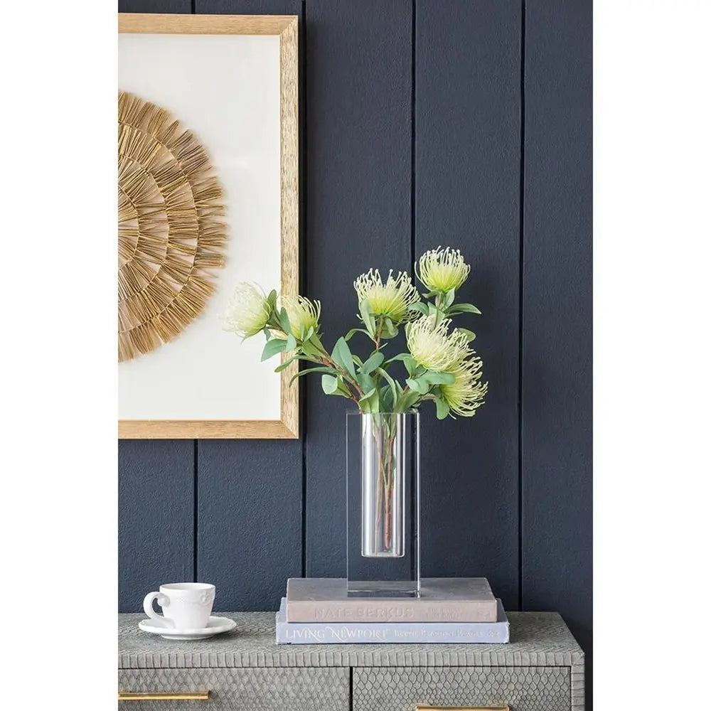 10" Clear Square Glass Table Vase - NOBLE HOME INTERIORS