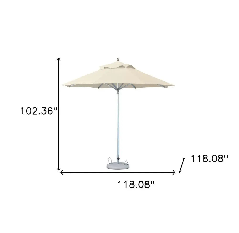 10' Ecru Polyester Round Market Patio Umbrella - NOBLE HOME INTERIORS
