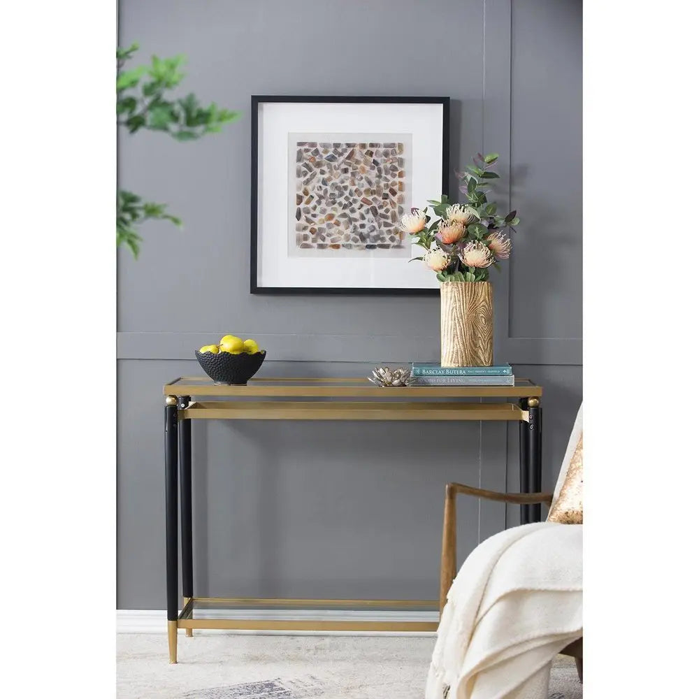 10" Gold Aluminum Oval Faux Wood Table Vase - NOBLE HOME INTERIORS