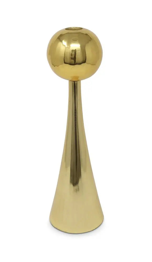 10" Gold Stainless Steel Tabletop Taper Candlestick - NOBLE HOME INTERIORS