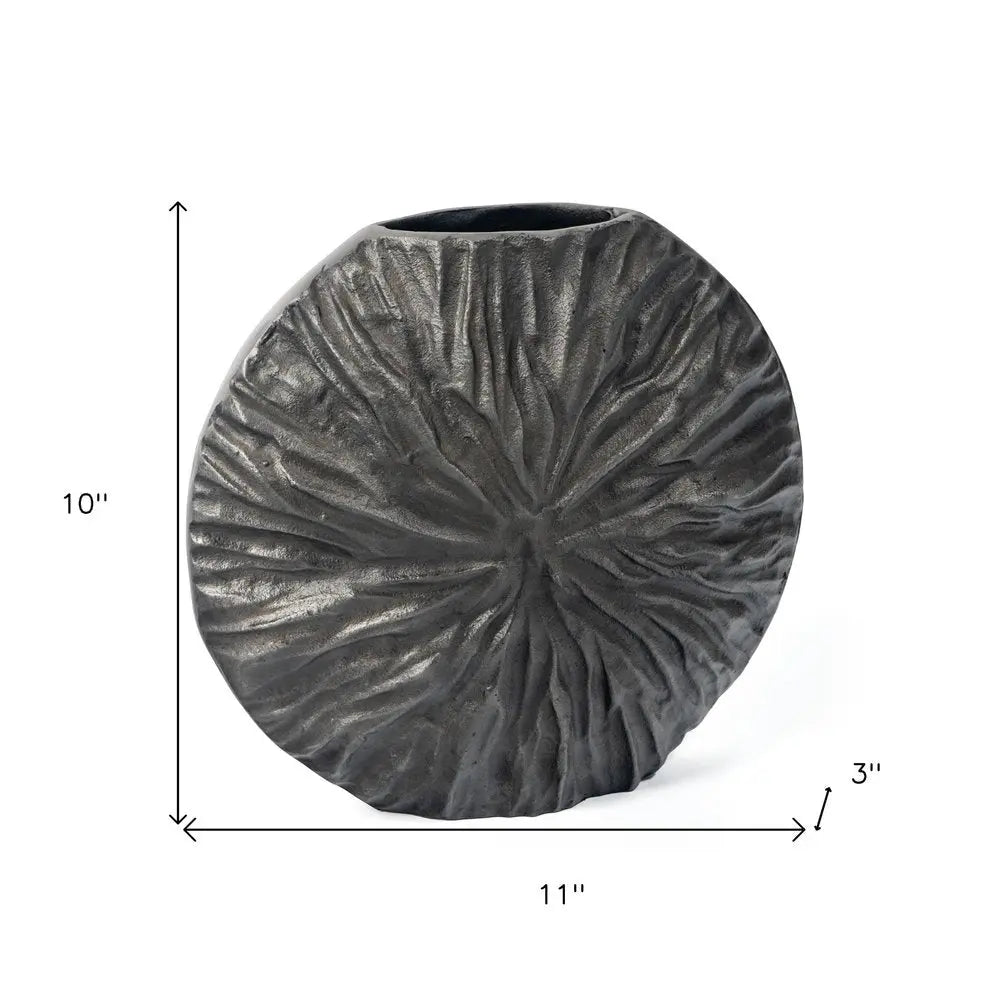 10" Gray Abstract Aluminum Table Vase - NOBLE HOME INTERIORS