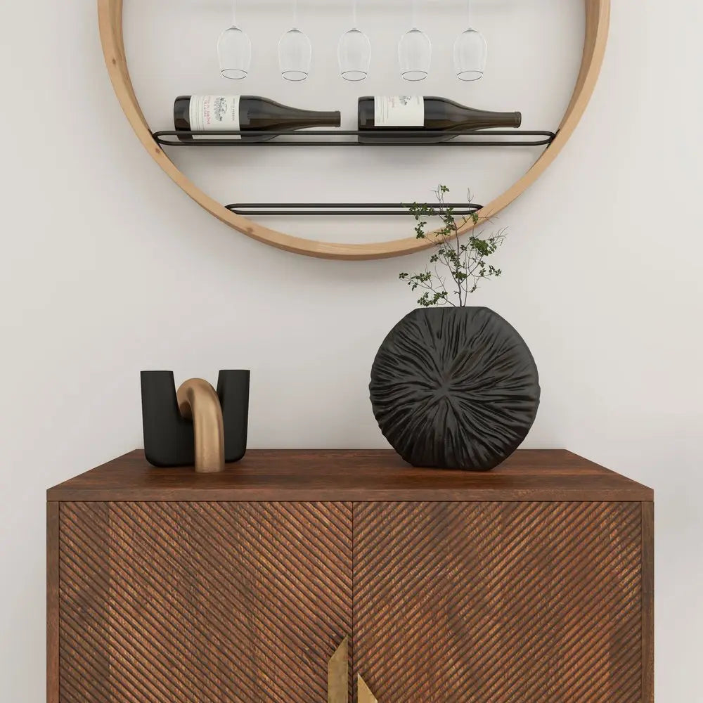 10" Gray Abstract Aluminum Table Vase - NOBLE HOME INTERIORS