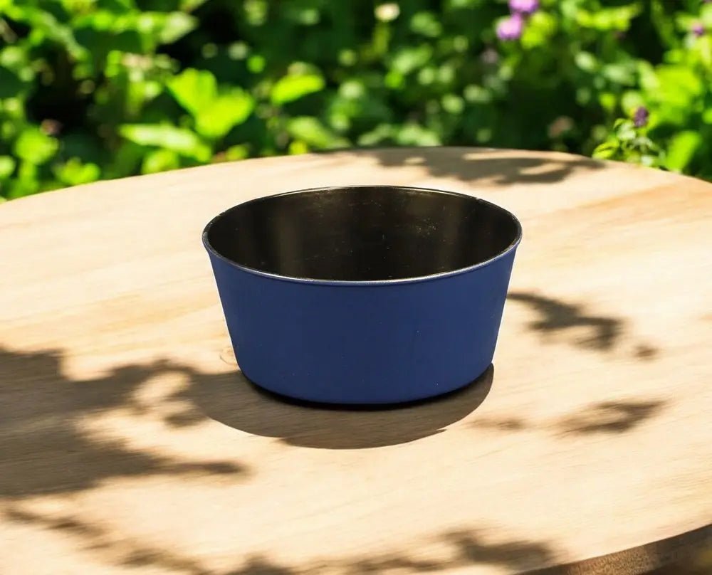 10" Navy Blue Recycled Plastic Indoor Outdoor Round Pot Planter - NOBLE HOME INTERIORS