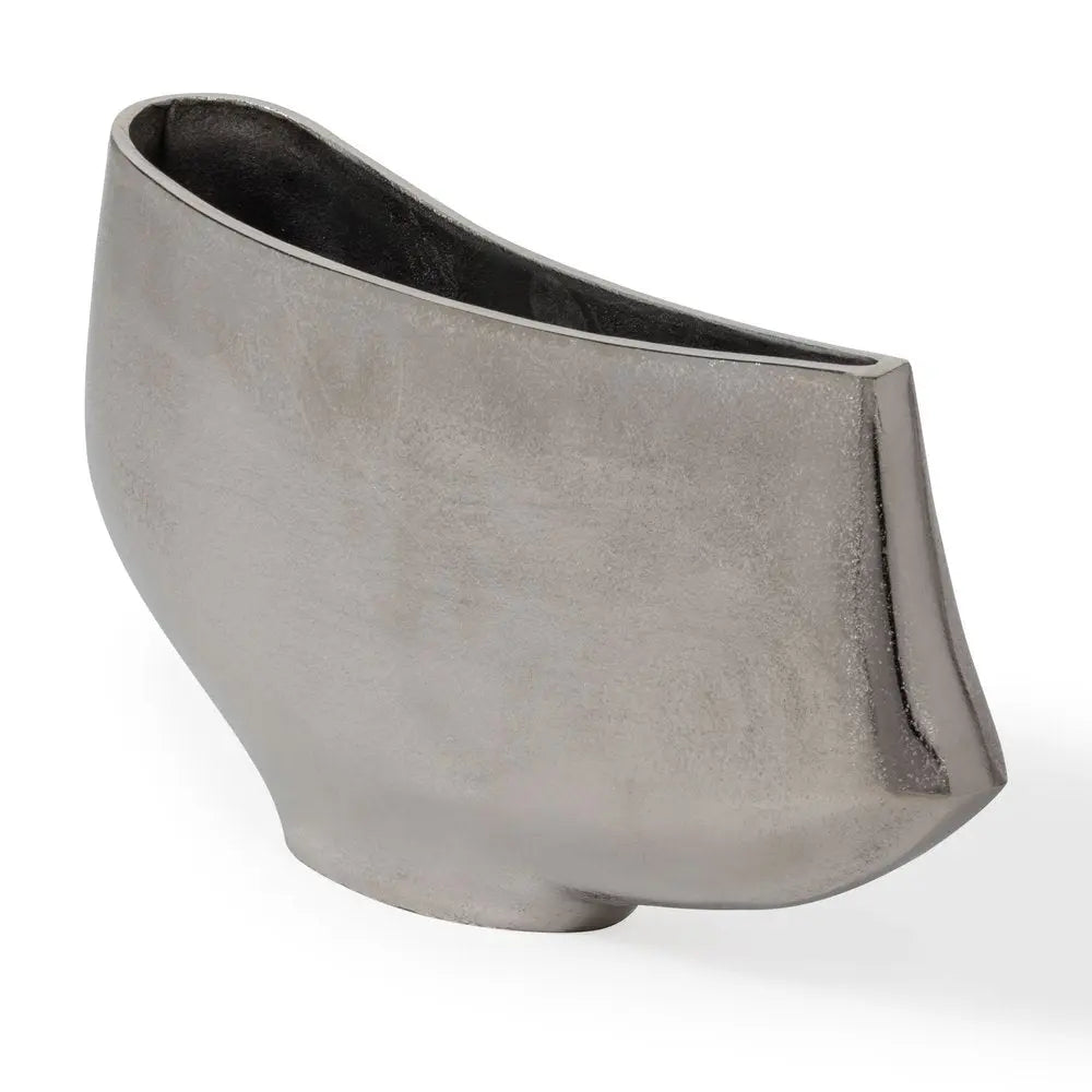 10" Nickel Aluminum Table Vase - NOBLE HOME INTERIORS