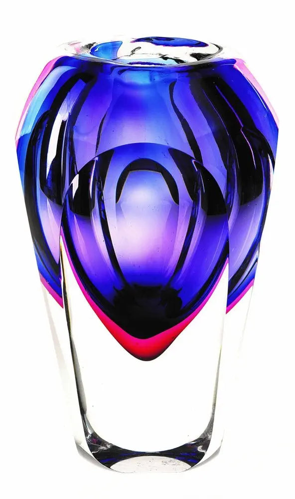 10" Purple Cylinder Crystal Glass Table Vase - NOBLE HOME INTERIORS
