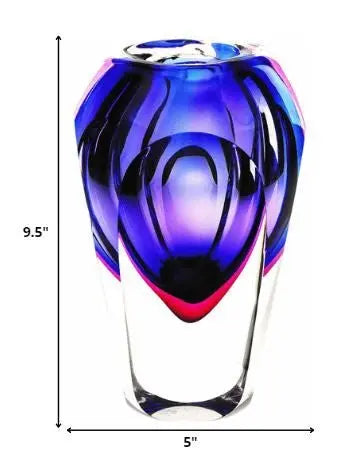 10" Purple Cylinder Crystal Glass Table Vase - NOBLE HOME INTERIORS