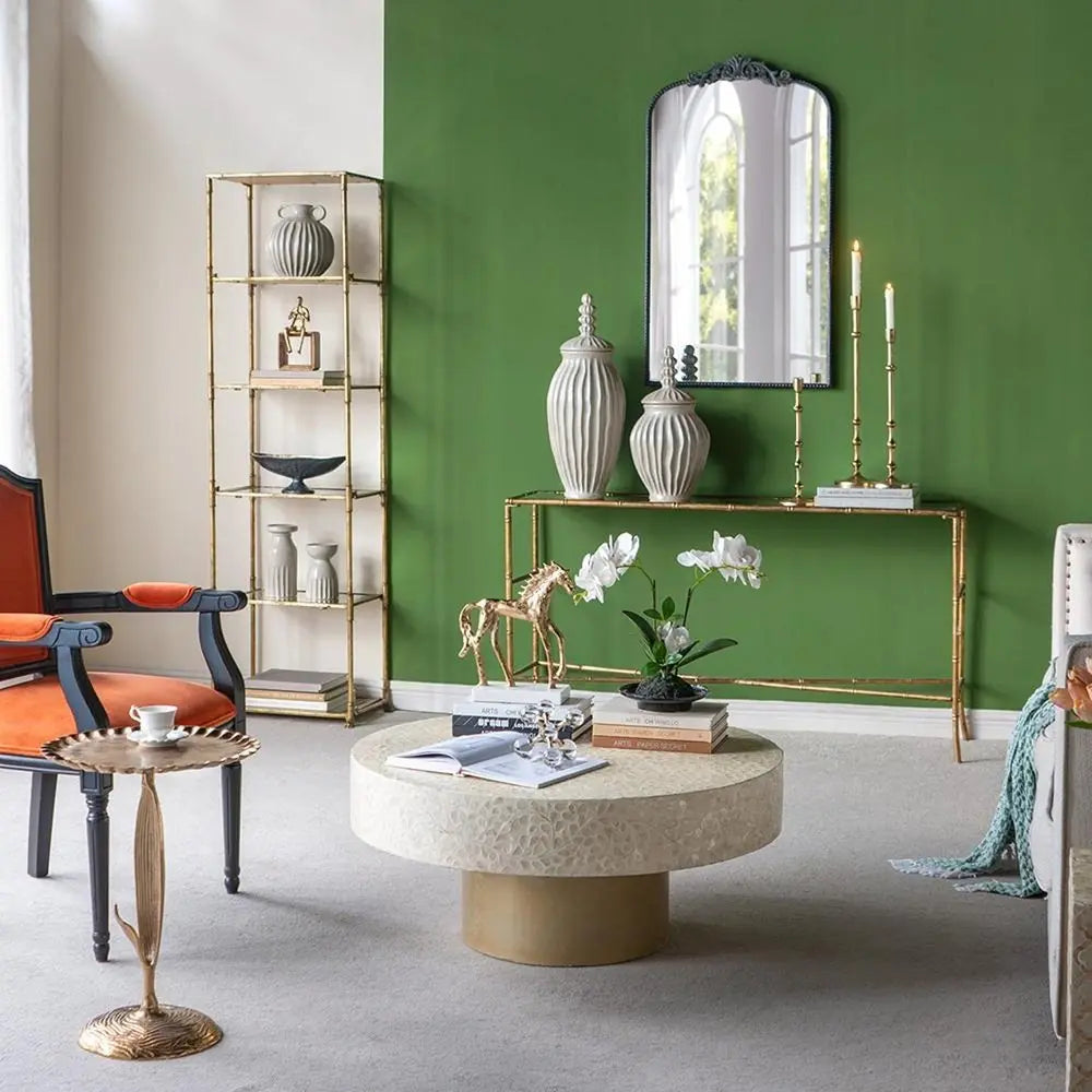 10" Sage And Gray Round With Handles Ceramic Table Vase - NOBLE HOME INTERIORS