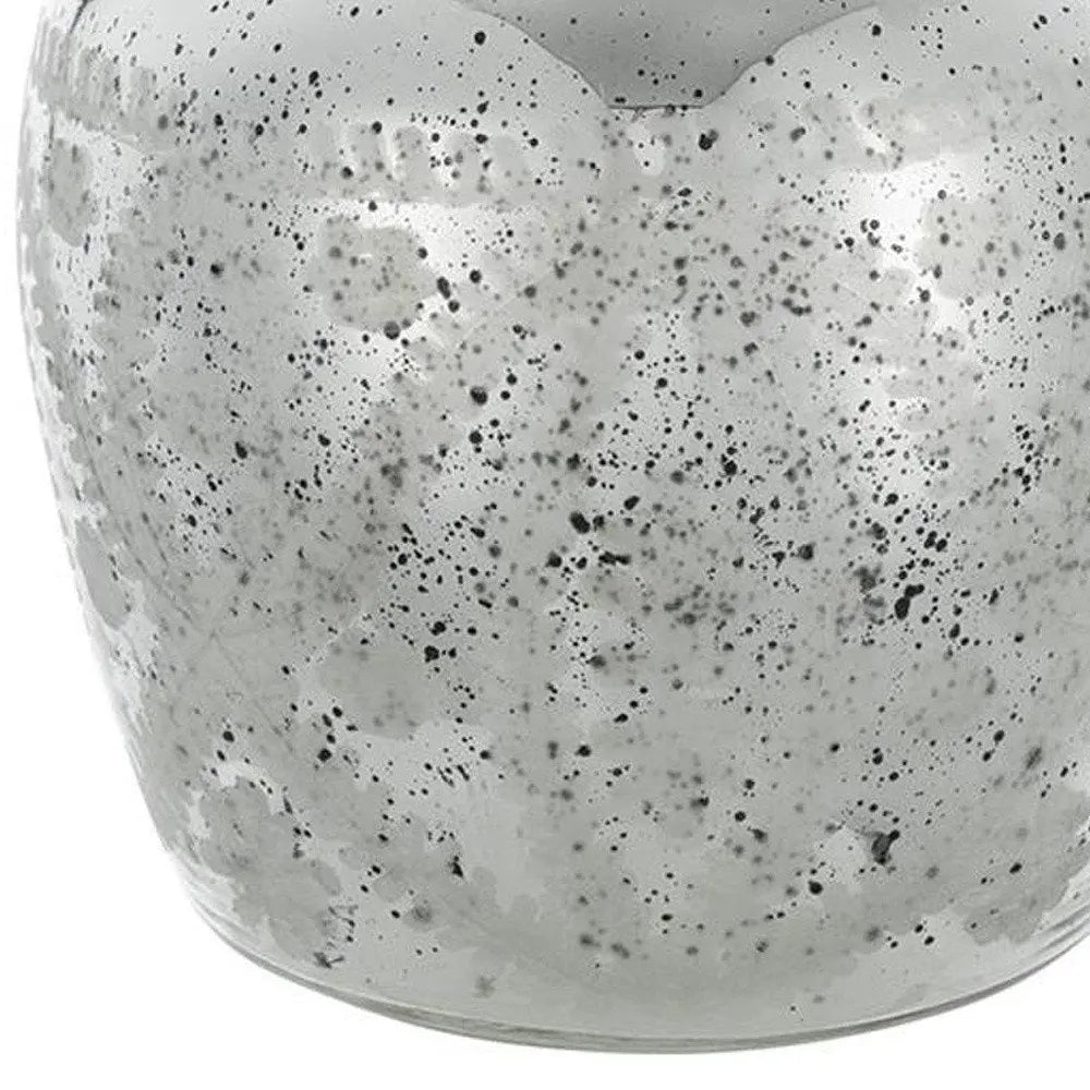 10" Silver Speckle Glass Table Vase - NOBLE HOME INTERIORS