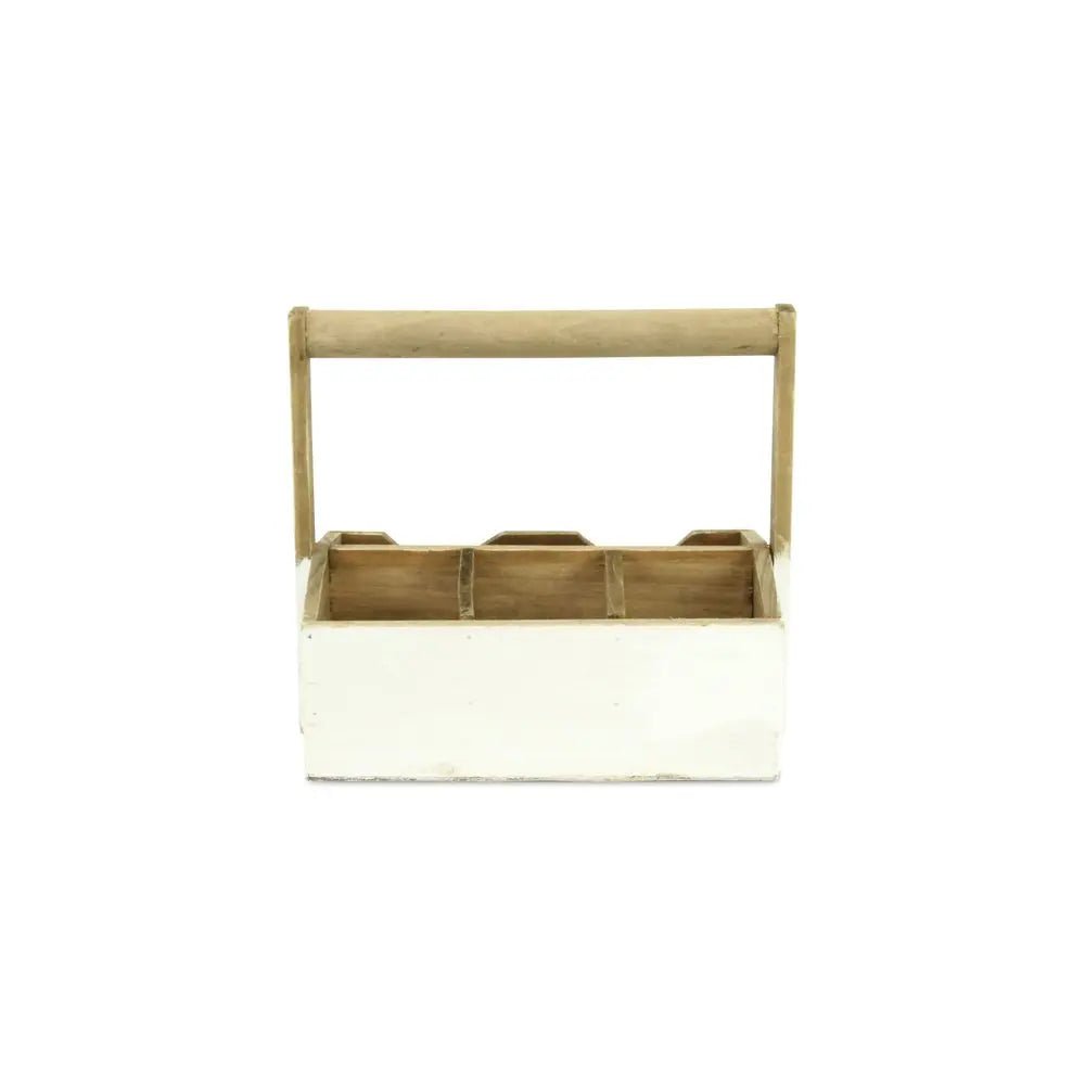 10" White Solid Wood Box - NOBLE HOME INTERIORS
