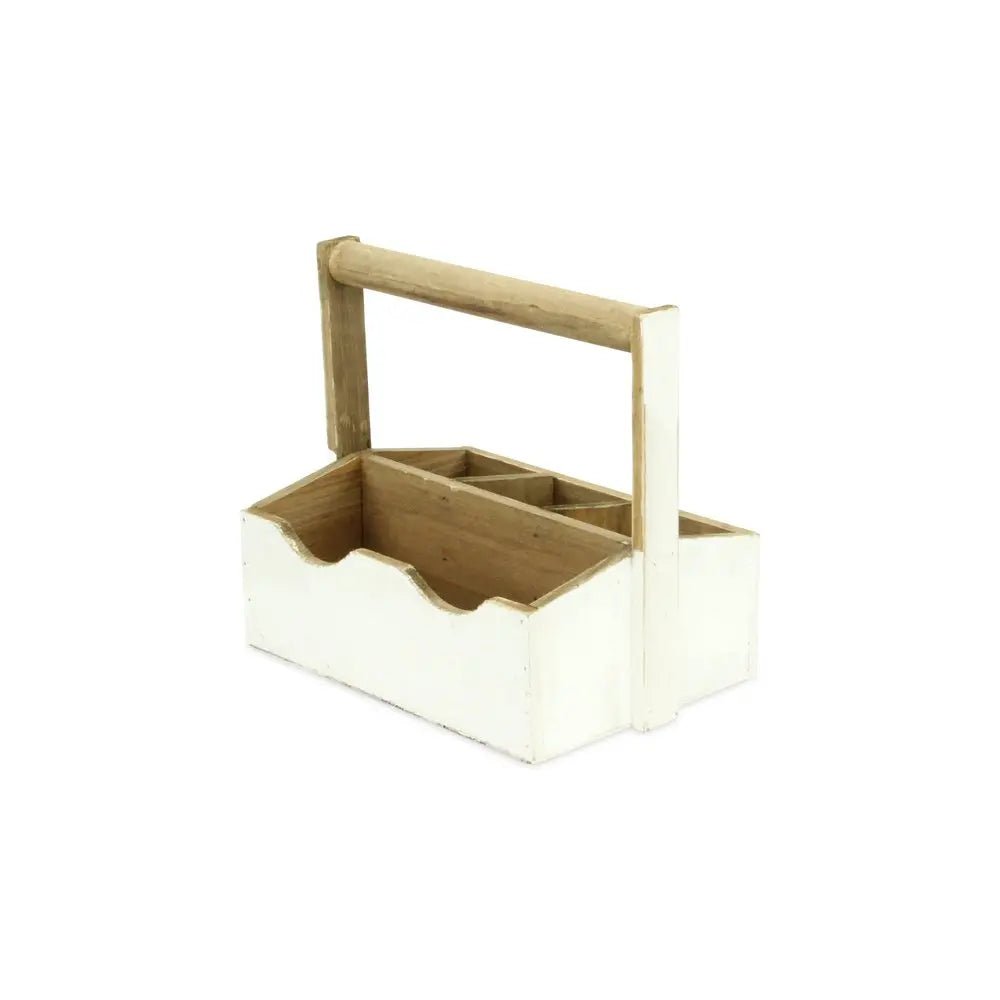 10" White Solid Wood Box - NOBLE HOME INTERIORS
