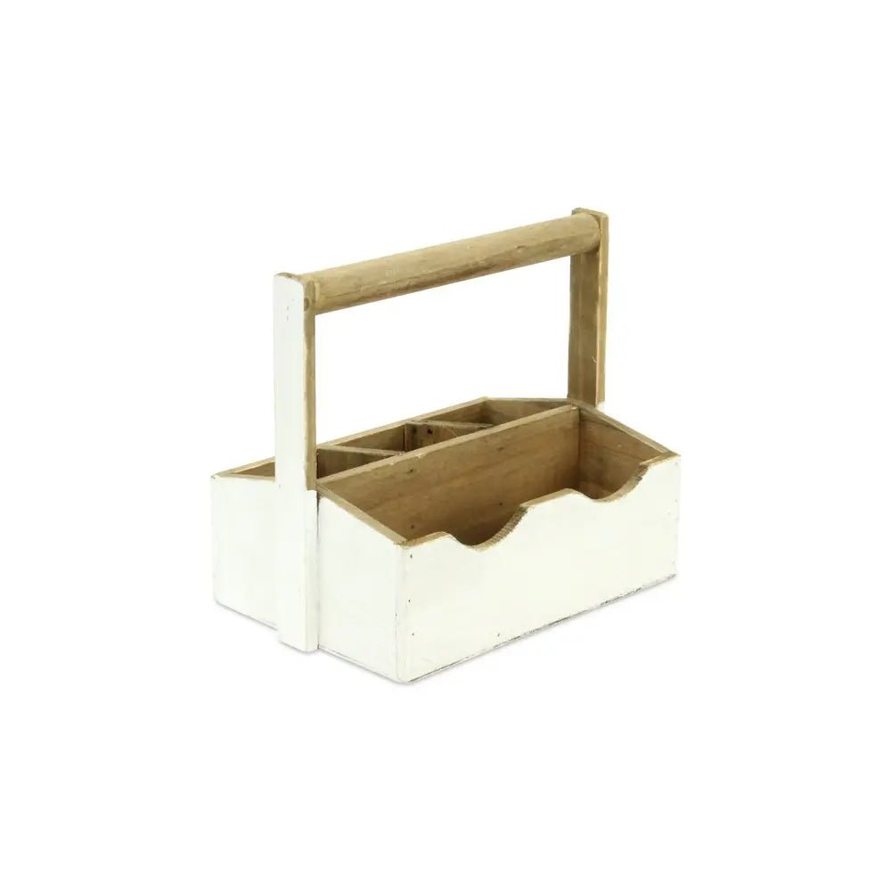 10" White Solid Wood Box - NOBLE HOME INTERIORS