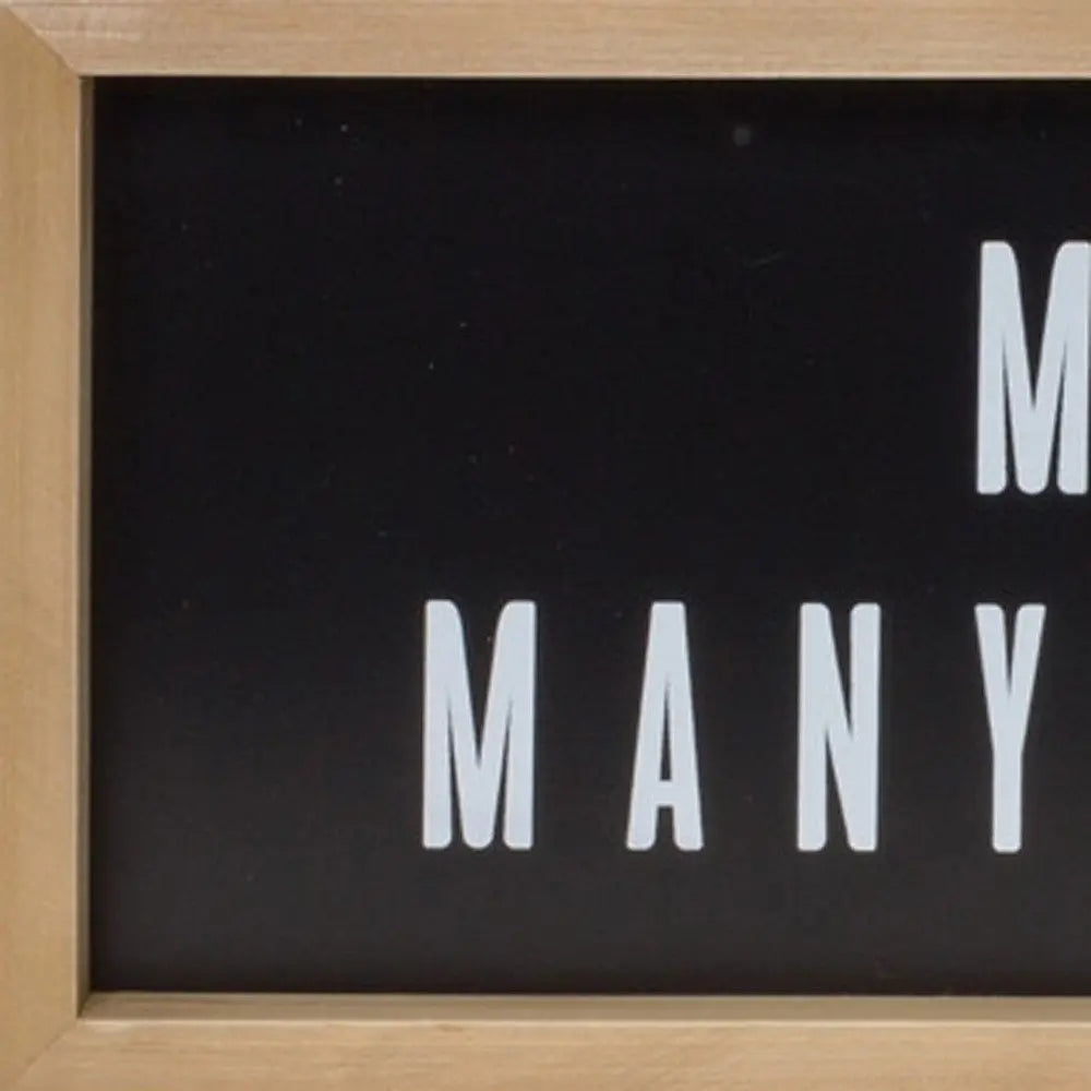 10" X 25" Natural Black And White Sentiment Plaque Wood Wall Decor - NOBLE HOME INTERIORS