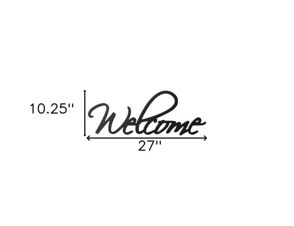 10" X 27" Black Welcome Wall Decor - NOBLE HOME INTERIORS