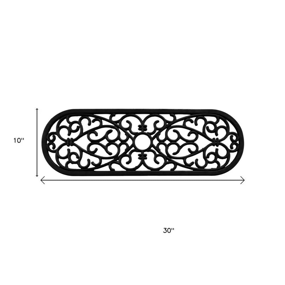 10" X 30" Black Rubber Outdoor Door Mat - NOBLE HOME INTERIORS