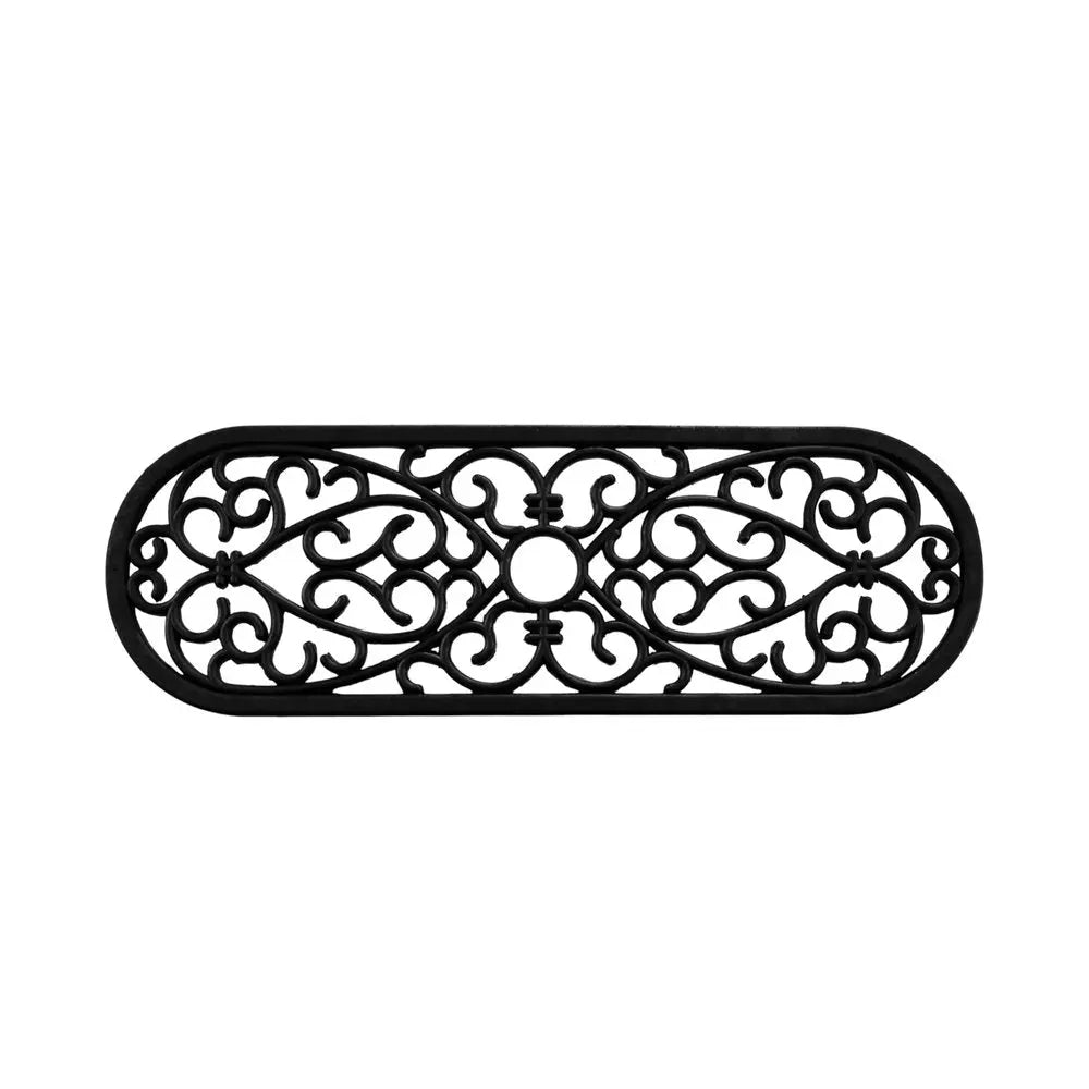 10" X 30" Black Rubber Outdoor Door Mat - NOBLE HOME INTERIORS