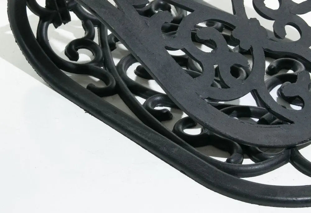 10" X 30" Black Rubber Outdoor Door Mat - NOBLE HOME INTERIORS