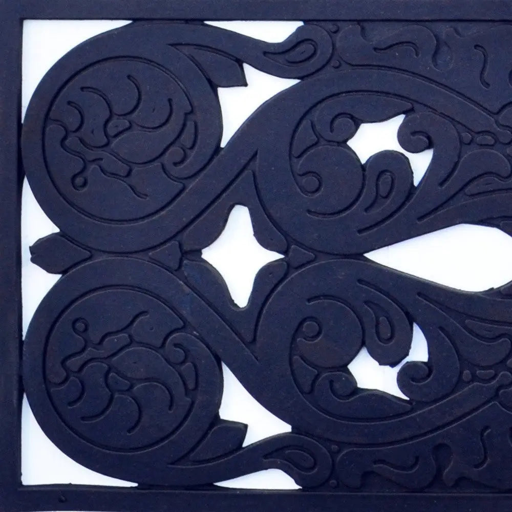 10" X 30" Black Rubber Outdoor Door Mat - NOBLE HOME INTERIORS