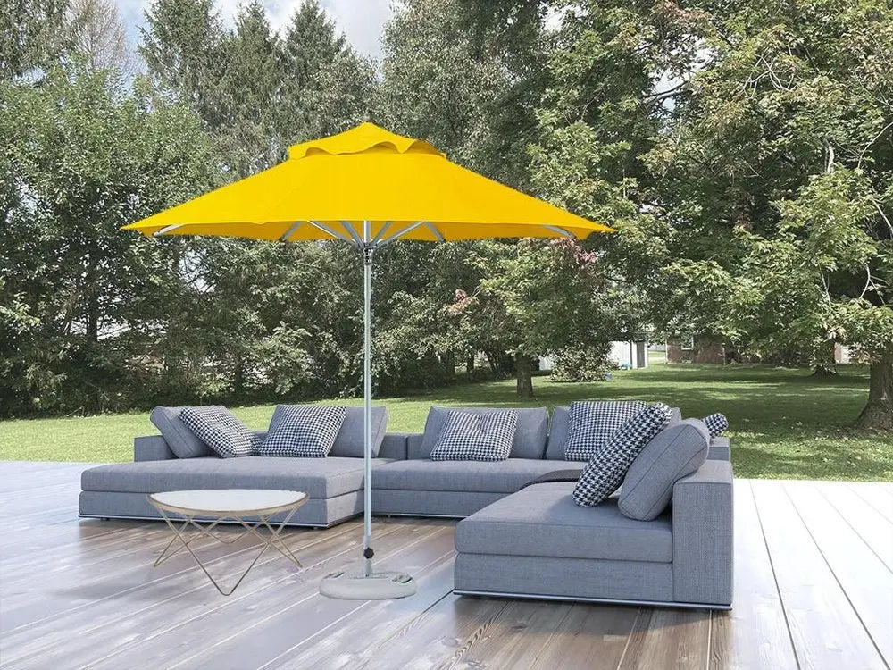 10' Yellow Polyester Round Market Patio Umbrella - NOBLE HOME INTERIORS