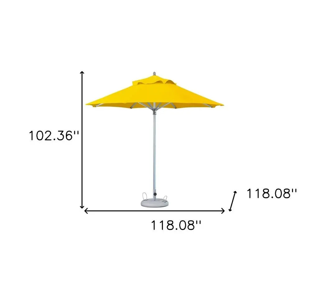 10' Yellow Polyester Round Market Patio Umbrella - NOBLE HOME INTERIORS
