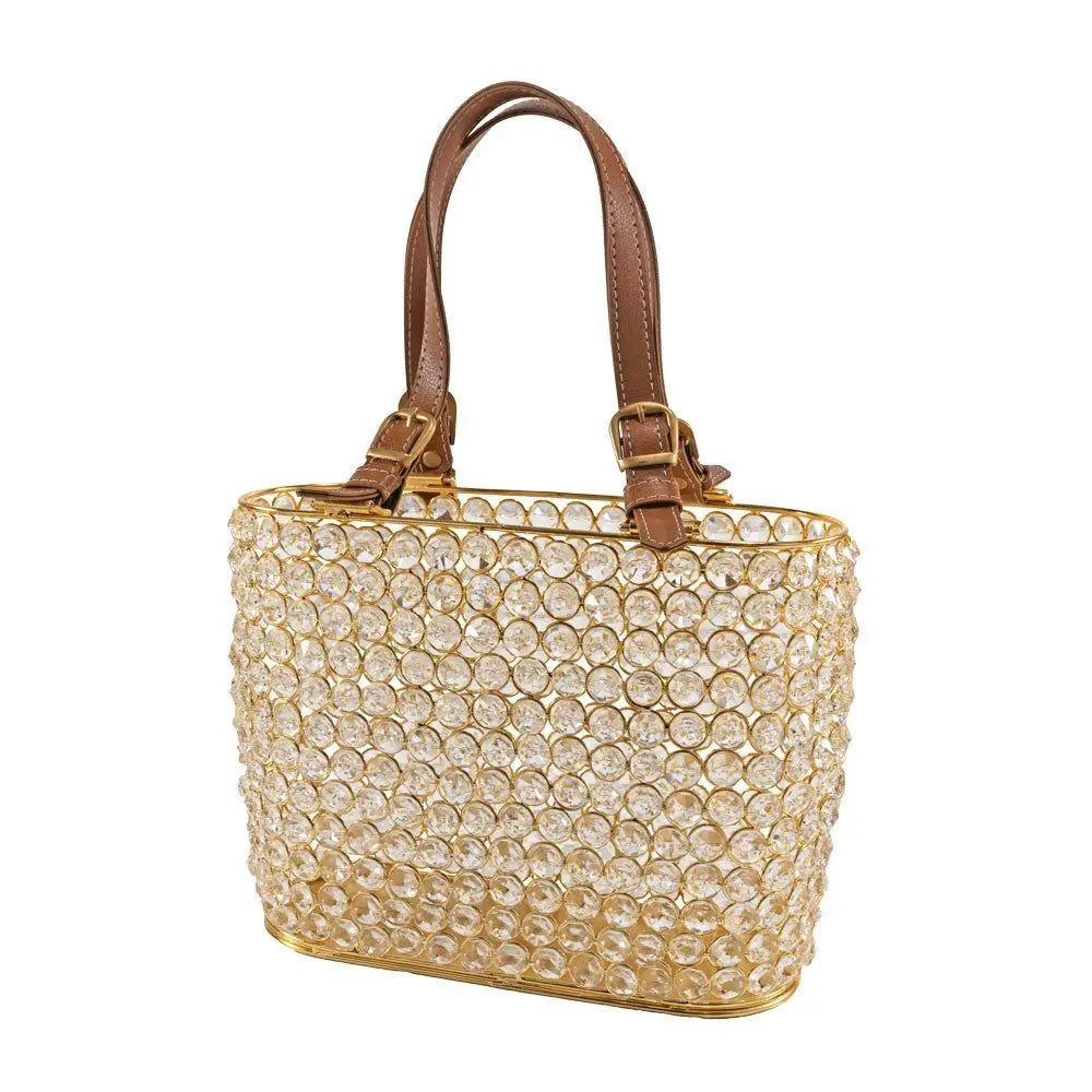 11" Black And Silver Crystals And Metal Magazine Holder - NOBLE HOME INTERIORS