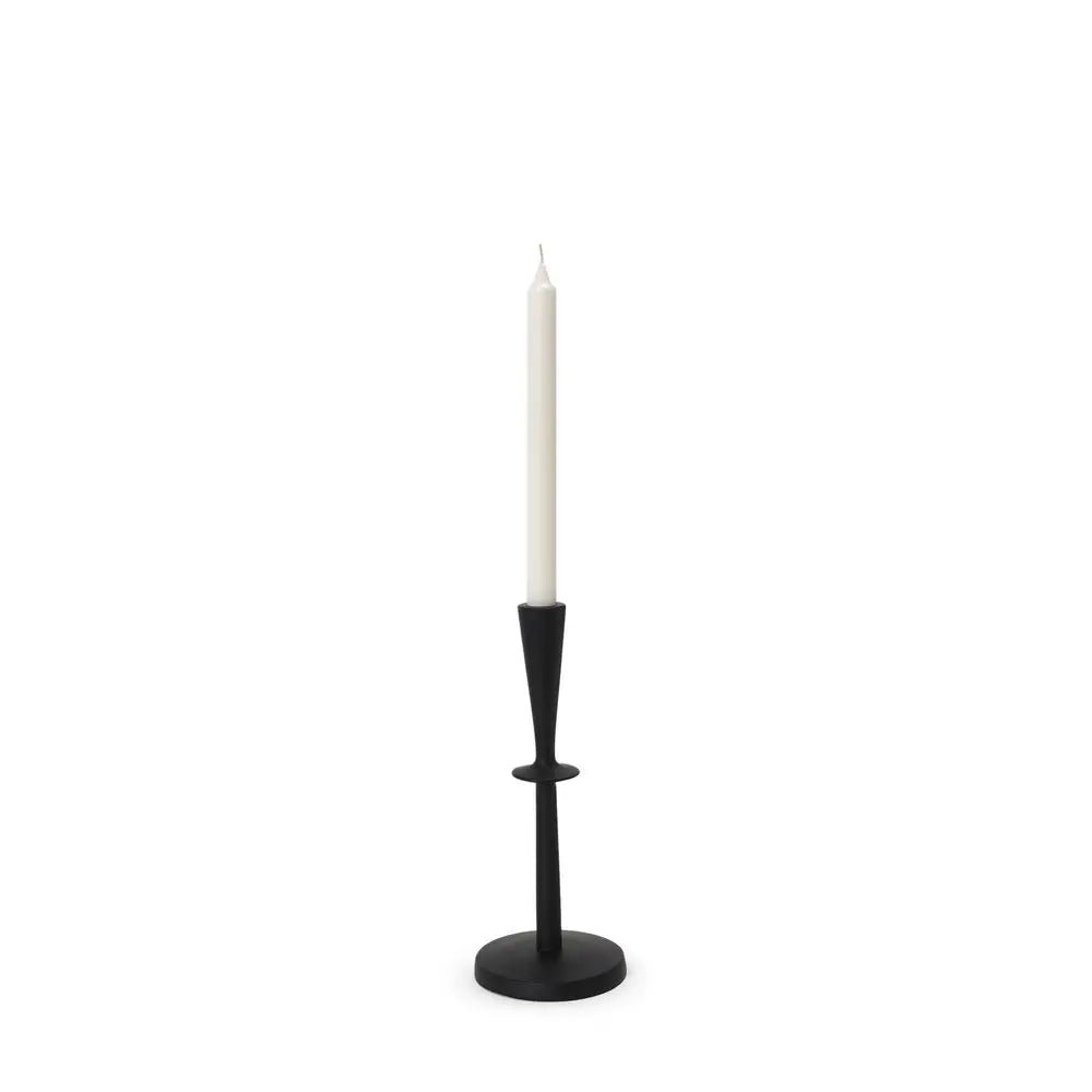 11" Black Metal Tabletop Taper Candlestick - NOBLE HOME INTERIORS