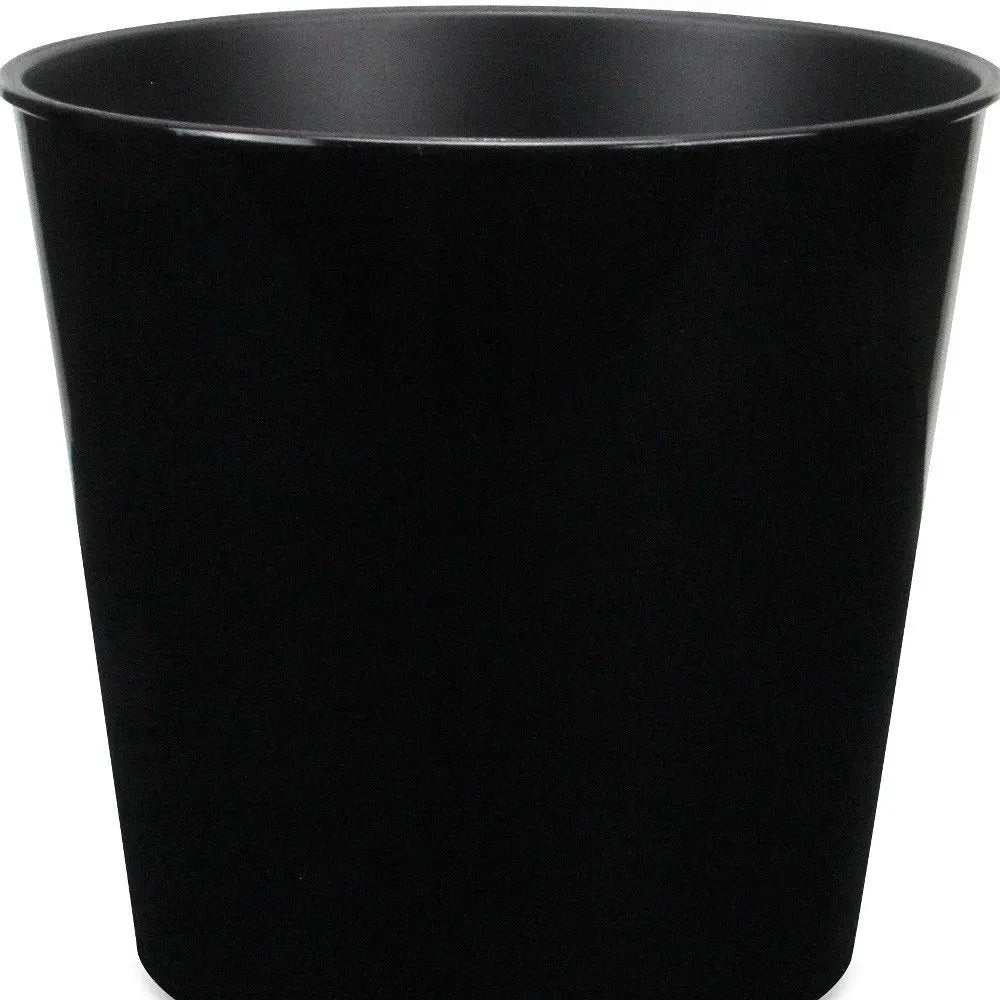 11" Black Recycled Plastic Indoor Outdoor Round Pot Planter - NOBLE HOME INTERIORS
