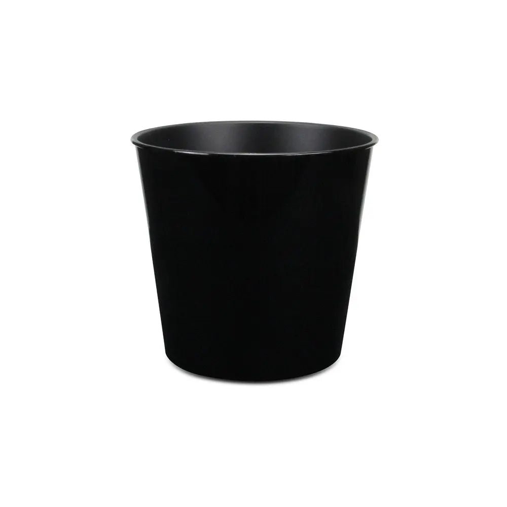 11" Black Recycled Plastic Indoor Outdoor Round Pot Planter - NOBLE HOME INTERIORS
