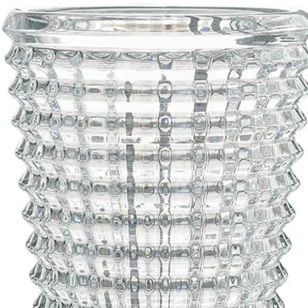 11" Clear Round Glass Table Vase - NOBLE HOME INTERIORS