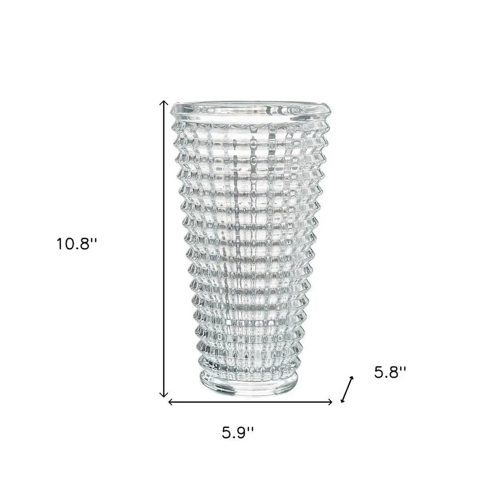 11" Clear Round Glass Table Vase - NOBLE HOME INTERIORS