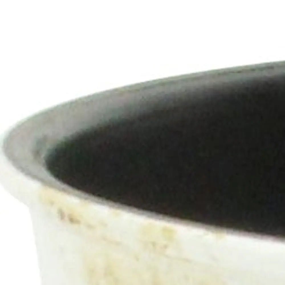 11" Cream Chevron Recycled Plastic Indoor Outdoor Round Pot Planter - NOBLE HOME INTERIORS