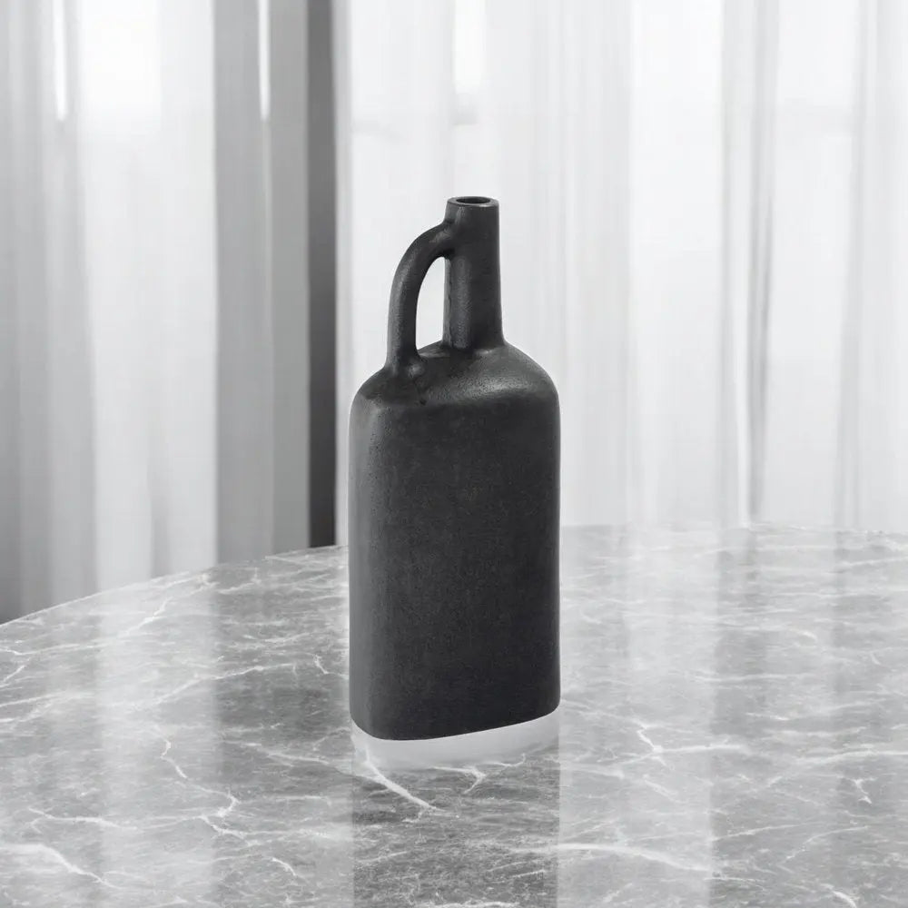 11" Gray Aluminum Jug Table Vase - NOBLE HOME INTERIORS