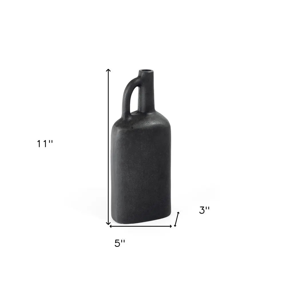 11" Gray Aluminum Jug Table Vase - NOBLE HOME INTERIORS