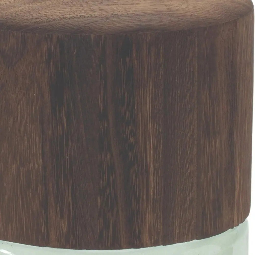 11" Green And Brown Round Glass Table Vase - NOBLE HOME INTERIORS