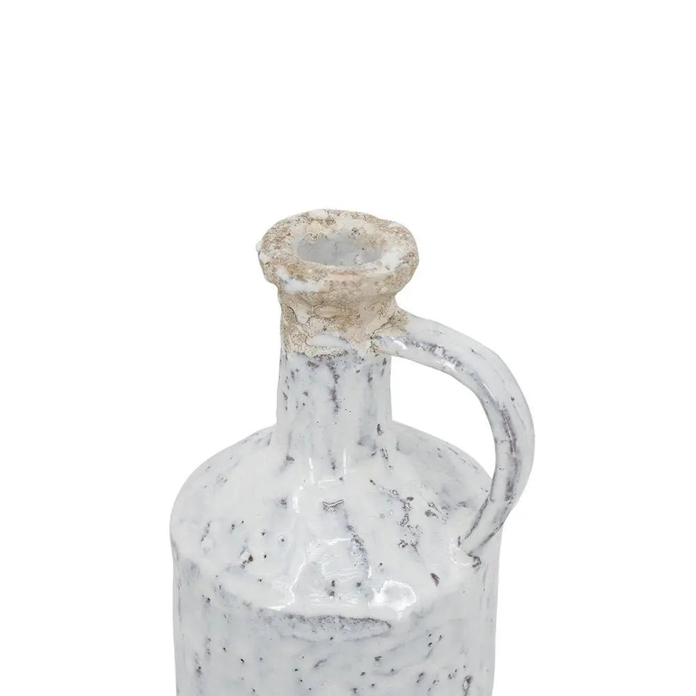 11" Ivory Terracotta Round Jug Vase - NOBLE HOME INTERIORS