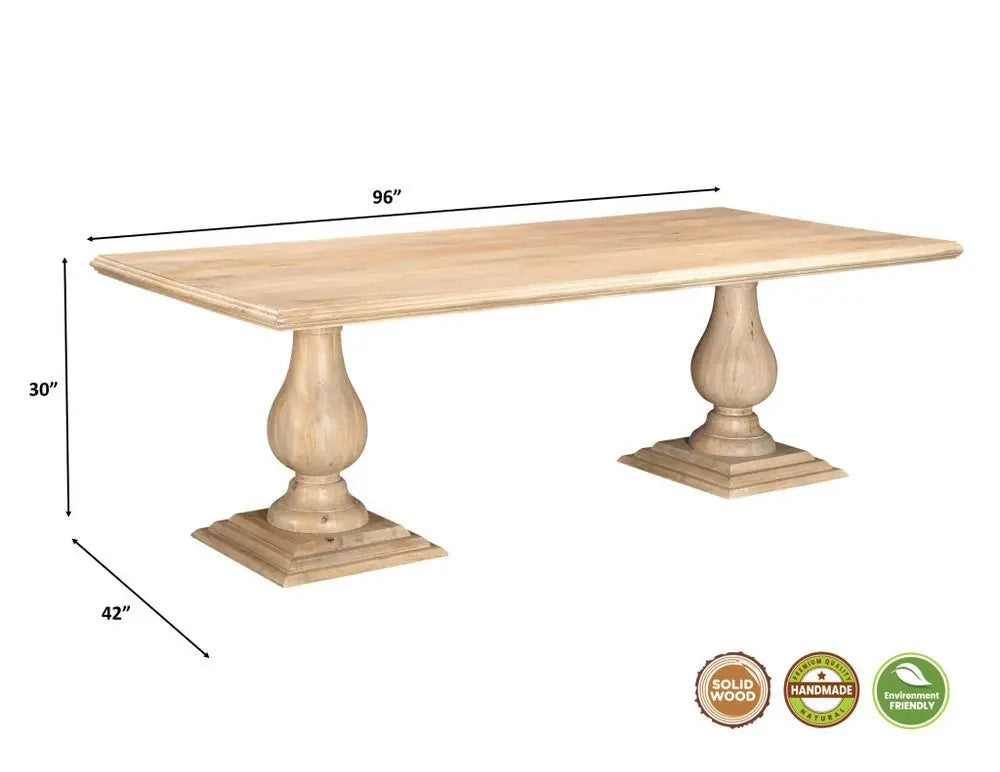 11 Piece Beige Solid Wood Dining Set with 10 - NOVA HOME FURNITURE