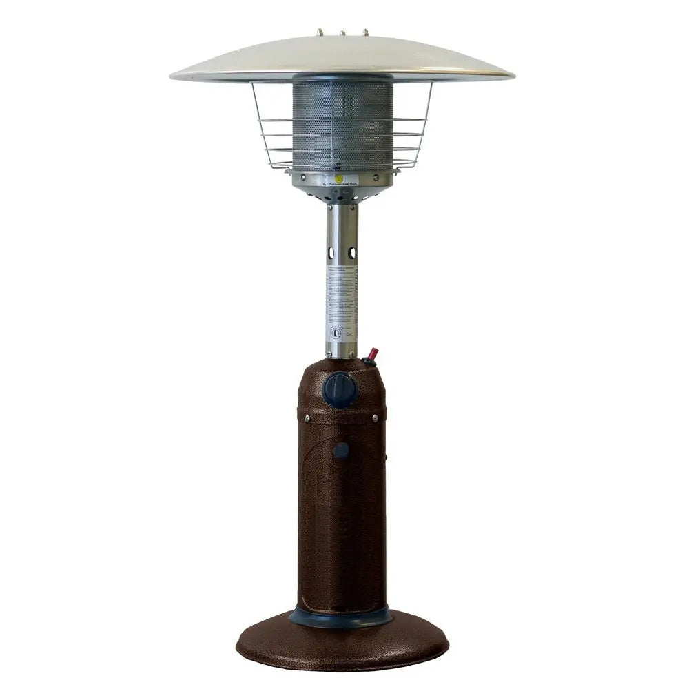 11000 BTU Bronze Steel Propane Cylindrical Pole Tabletop Patio Heater - NOBLE HOME INTERIORS