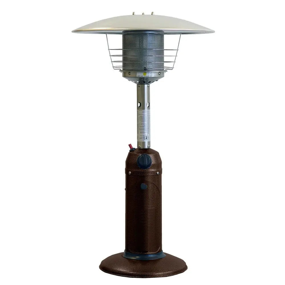 11000 BTU Bronze Steel Propane Cylindrical Pole Tabletop Patio Heater - NOBLE HOME INTERIORS