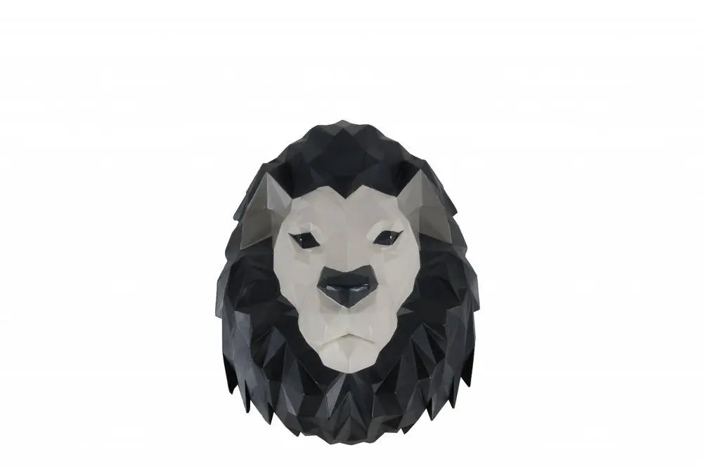 11.5" X 9.5" X 14" Origami Lion Head Wall Decoration - NOBLE HOME INTERIORS