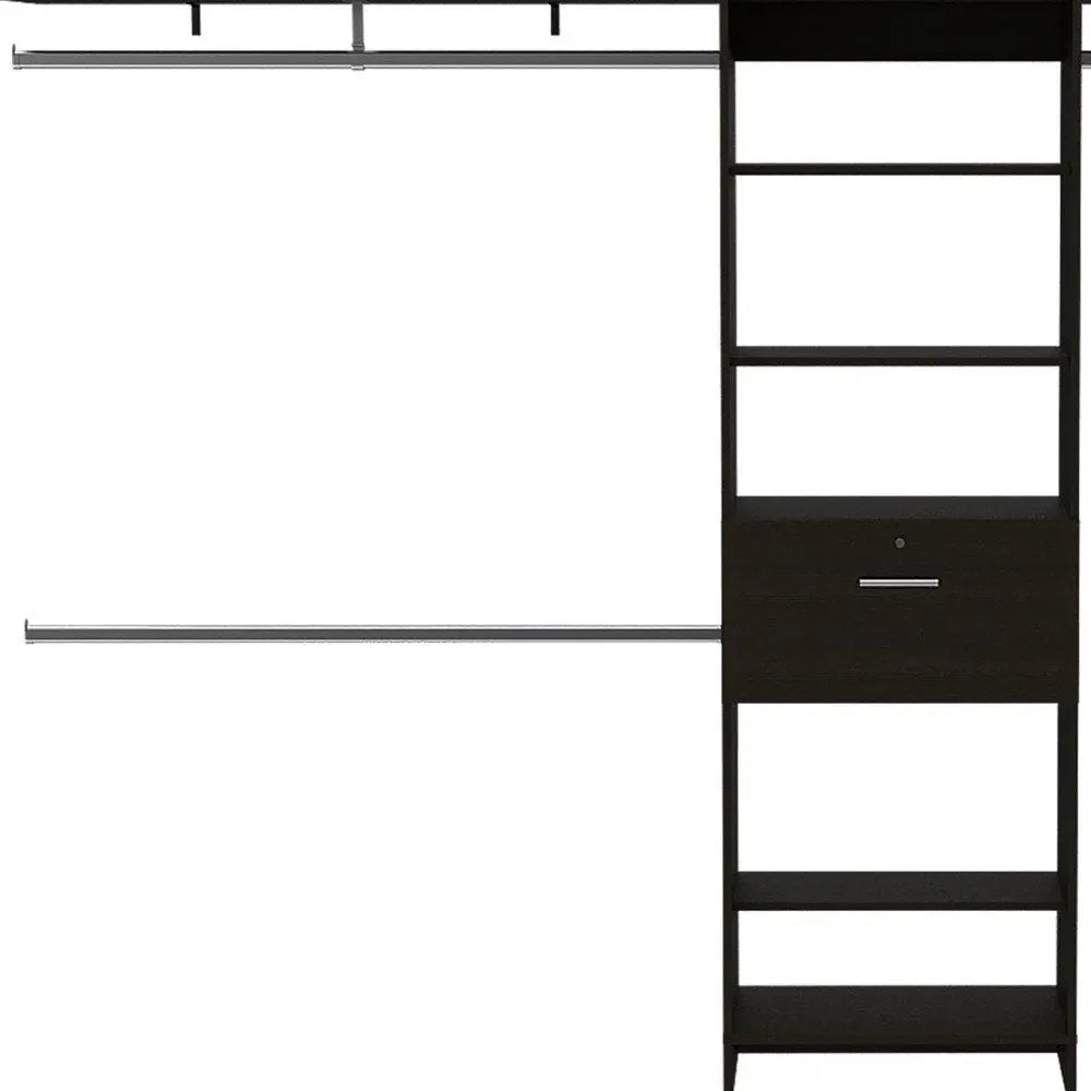 118" Black Manufactured Wood Organizer - NOBLE HOME INTERIORS
