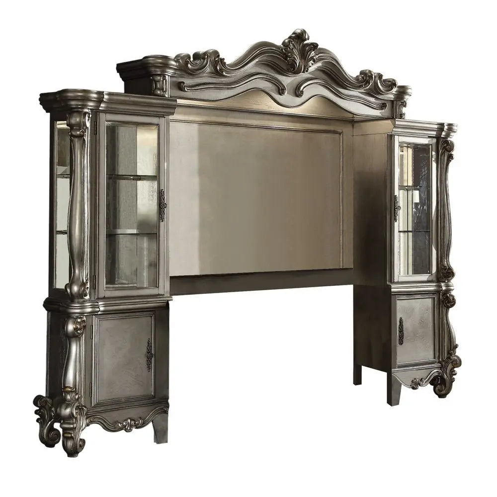 118" Platinum Solid Wood Floating Mount Entertainment Center - NOBLE HOME INTERIORS