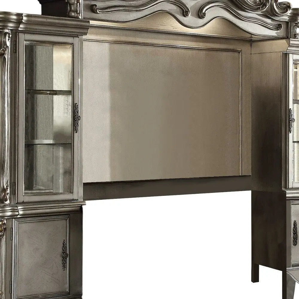 118" Platinum Solid Wood Floating Mount Entertainment Center - NOBLE HOME INTERIORS