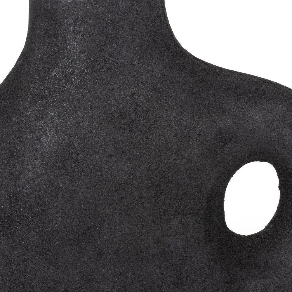 12" Black Aluminum Modern Abstract Table Vase - NOBLE HOME INTERIORS
