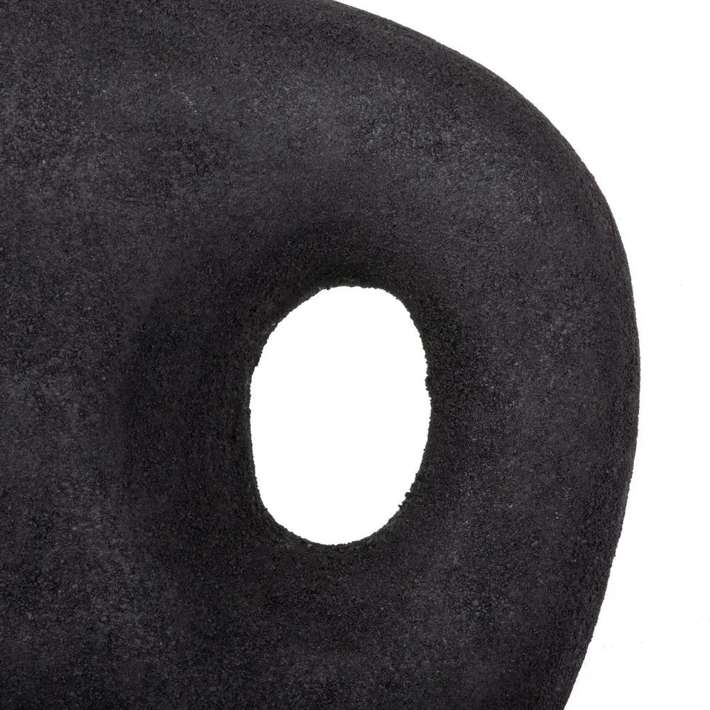 12" Black Aluminum Modern Abstract Table Vase - NOBLE HOME INTERIORS